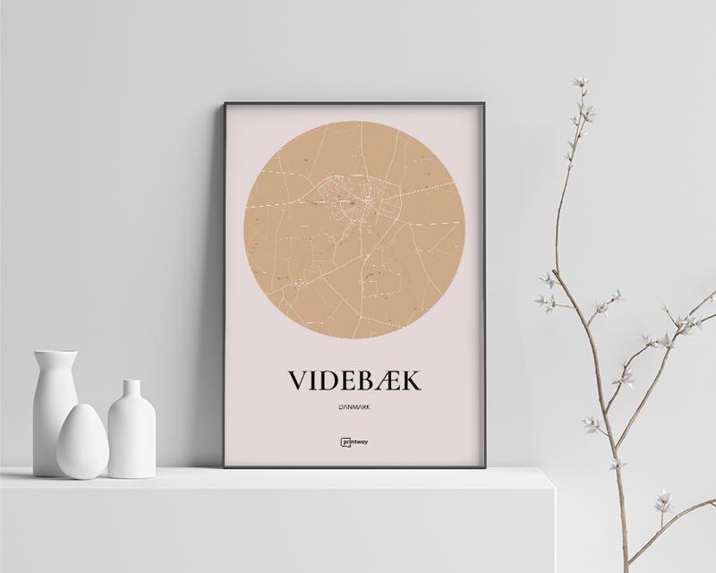Videbæk Plakat Rundt Guld 35x50 cm (B3)