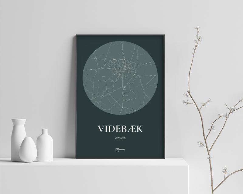 Videbæk Plakat Rundt Skovgrøn 30x42 cm (A3)
