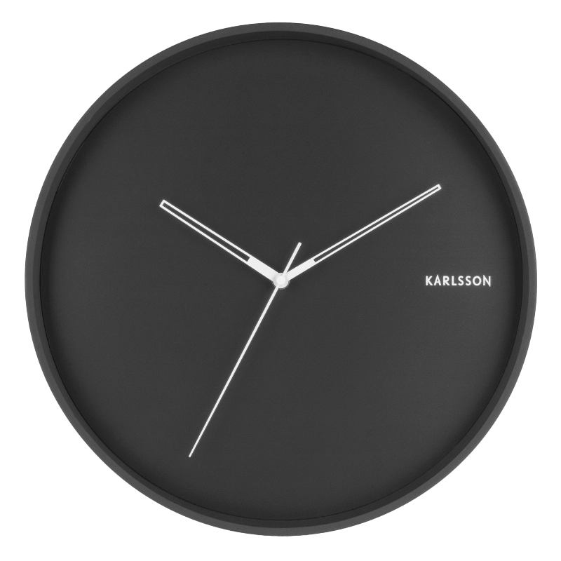 Sort Trendy Vægur, 40 cm Diameter