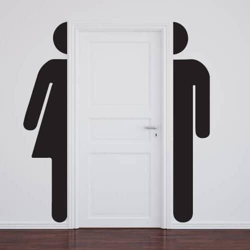 Stort WC Skilt - Væggemærke