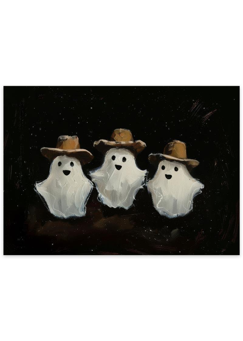 Cowboy Spøgelser Halloween Plakat – Sød Design
