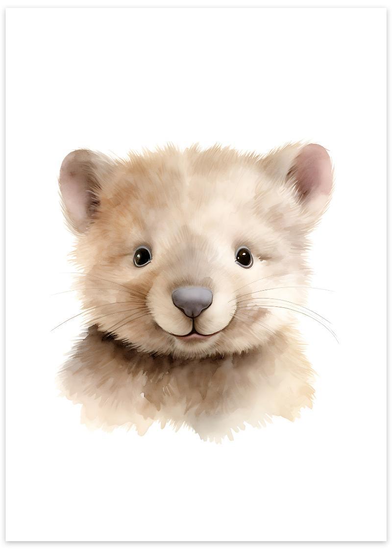Sød wombat plakat til børneværelset