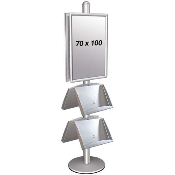 Multi Stander 4 - Dobbeltsidet Plakatdisplay med Stålhylder