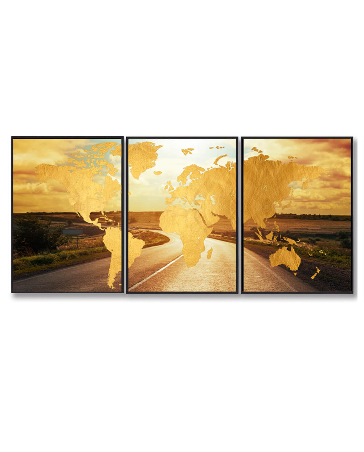 Verdenskortet The Road - 3 delt kort