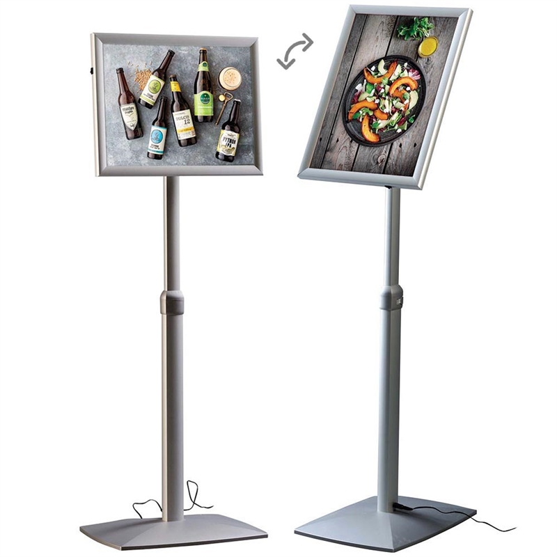 LED Justerbar Infostander med A4 Klapramme - Tilbud!