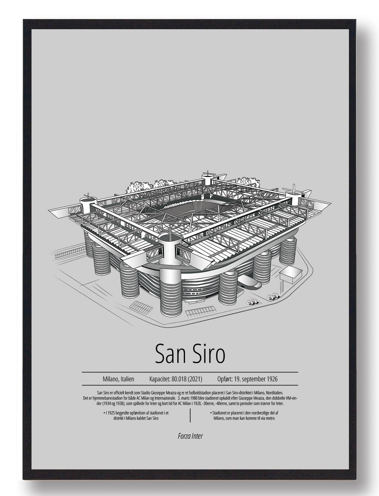 San Siro Plakat - Inter Milan Stadion i Grå