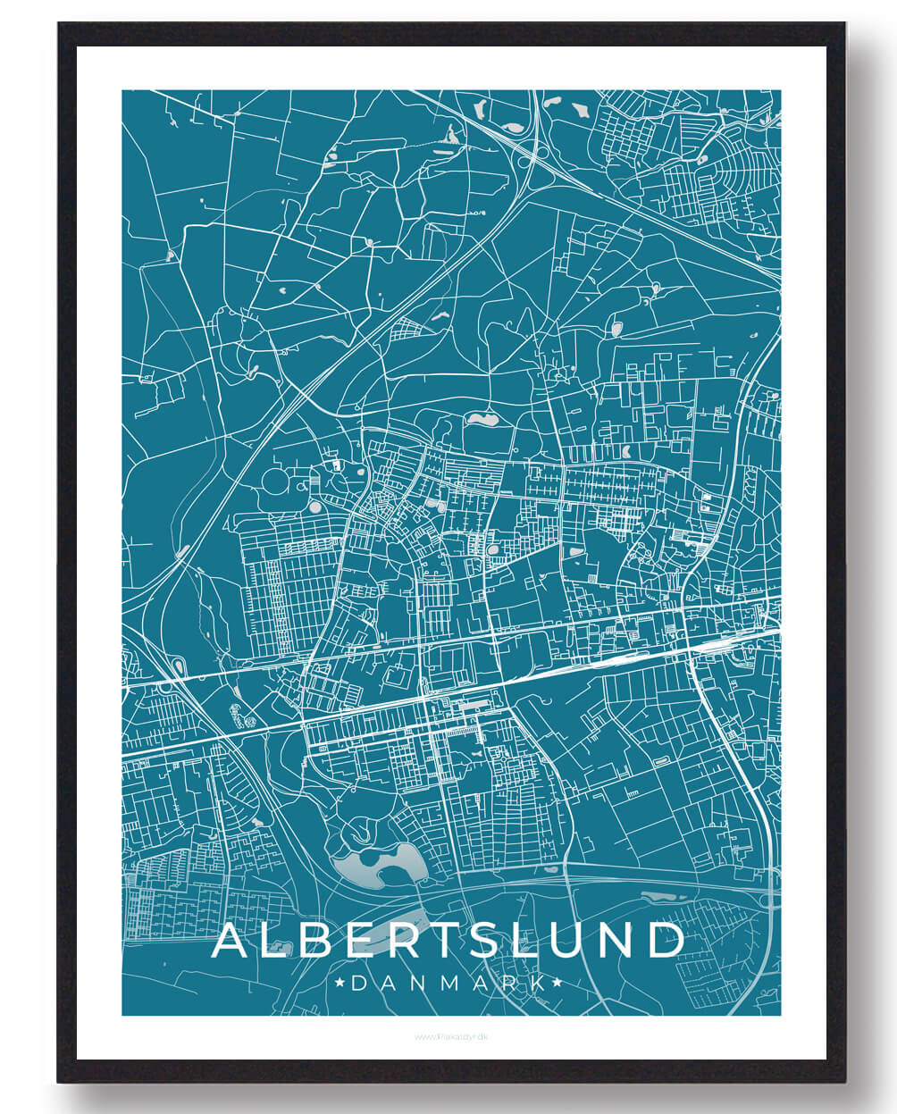 Albertslund Plakat - Blå Naturbillede fra Sjælland