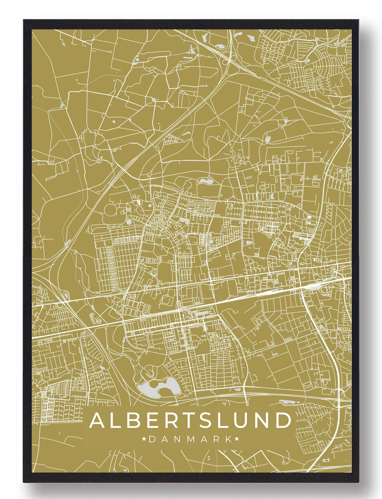 Albertslund Plakat - Gul Kunst fra Sjælland