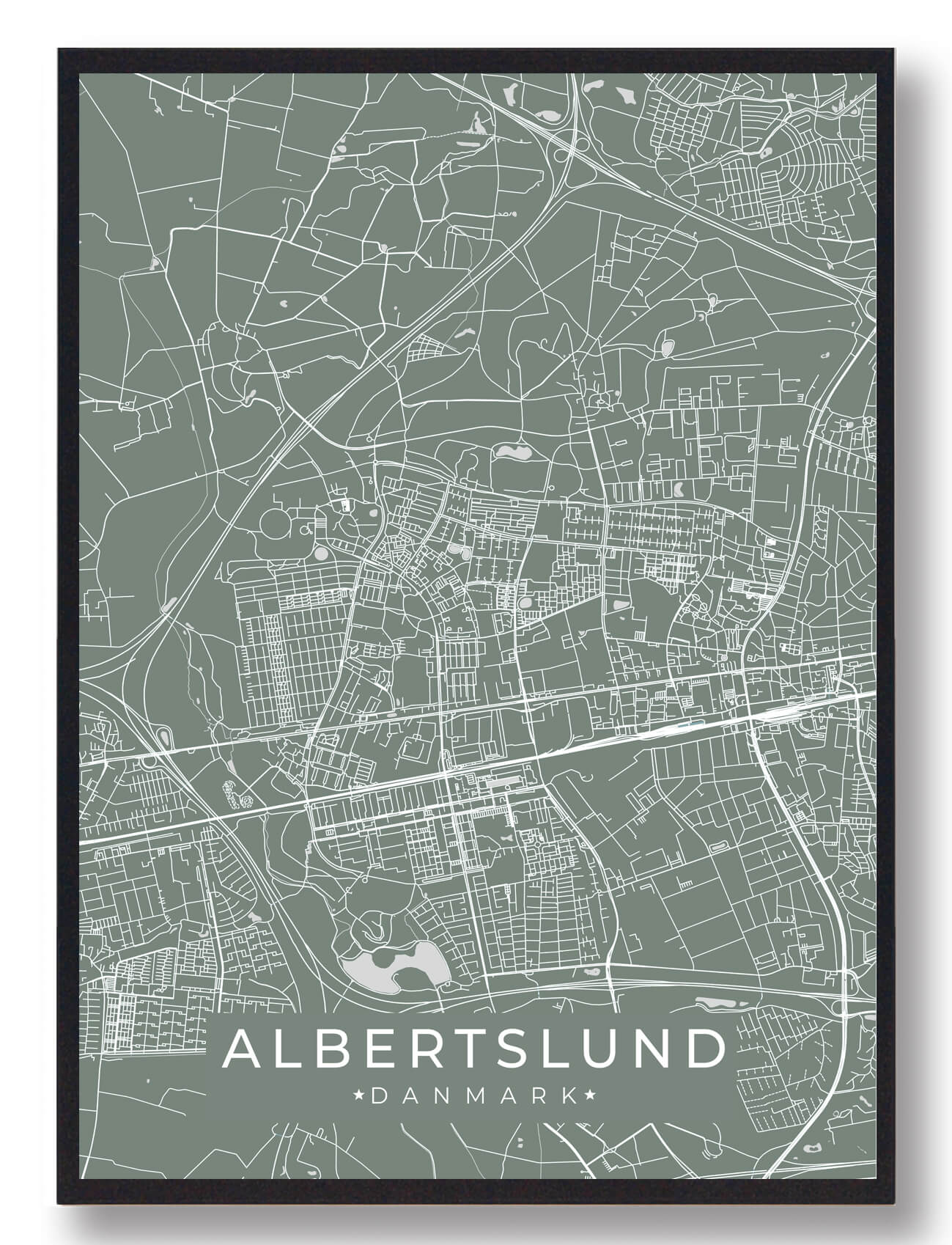 Albertslund Plakat - Grøn Naturplakat fra Plakatdyr.dk