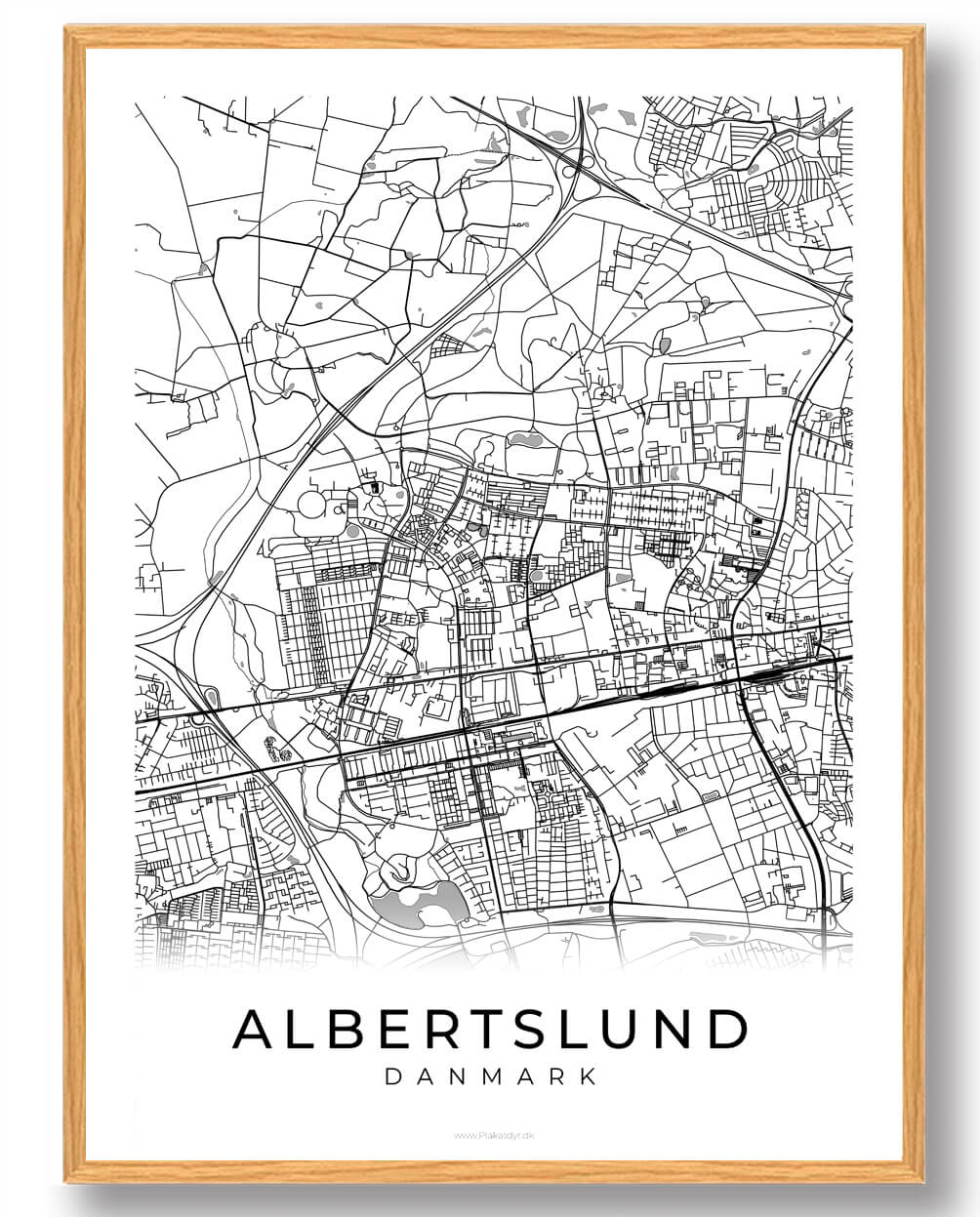 Albertslund Plakat – Hvid Kunst til Dit Hjem