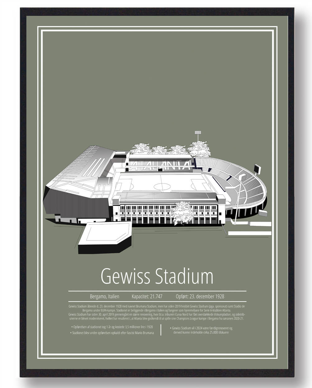 Atalanta - Gewiss Stadion Plakat til Fodboldfans