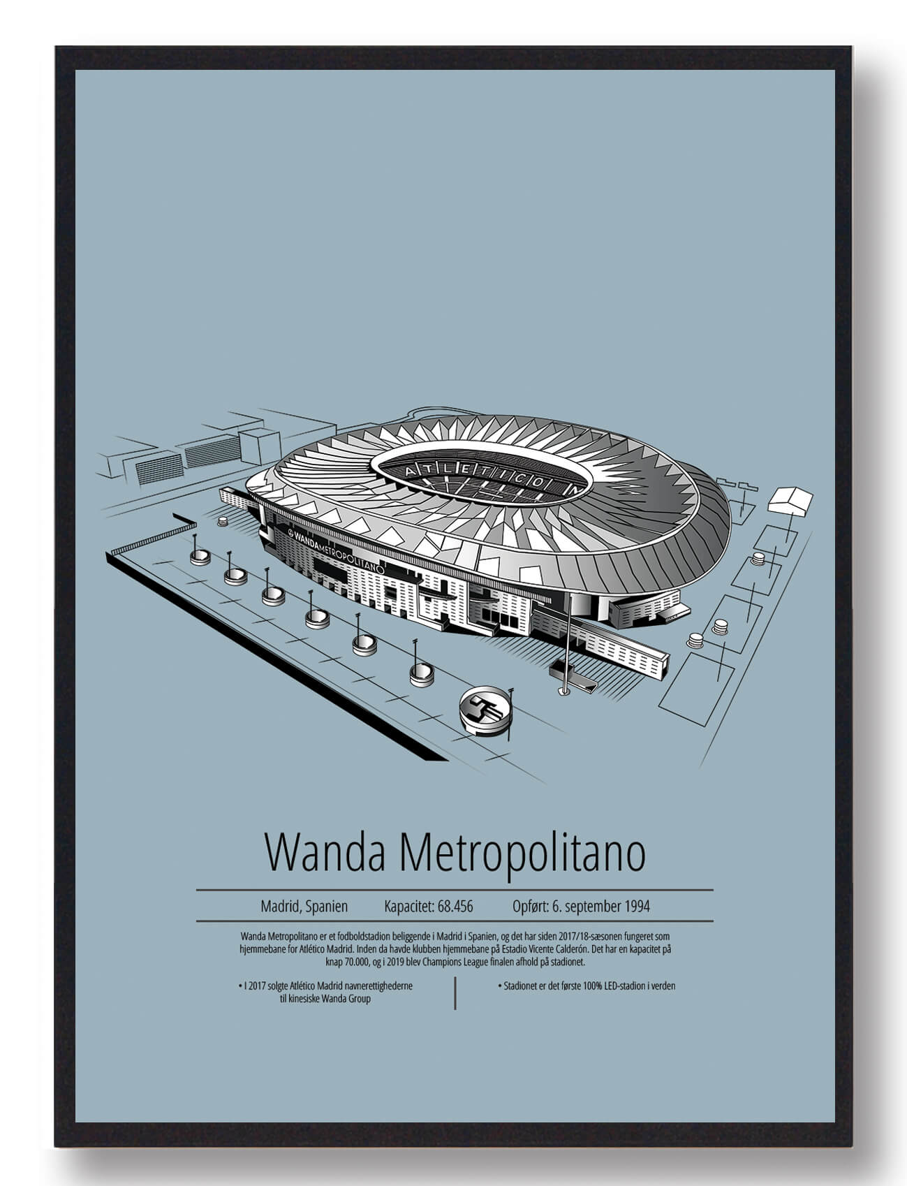 Wanda Metropolitano - Atlético Madrid Plakat i Lyseblå