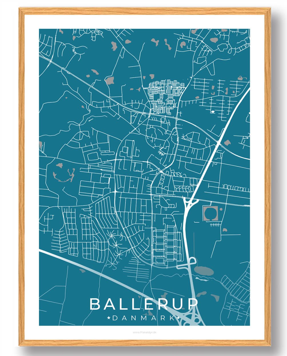 Ballerup by plakat - blå