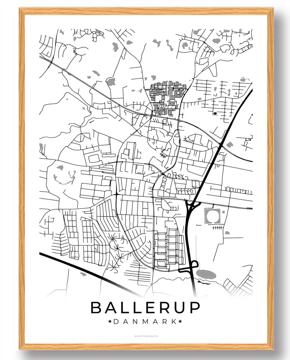 Ballerup By Plakat - Hvid til Fantastisk Pris!