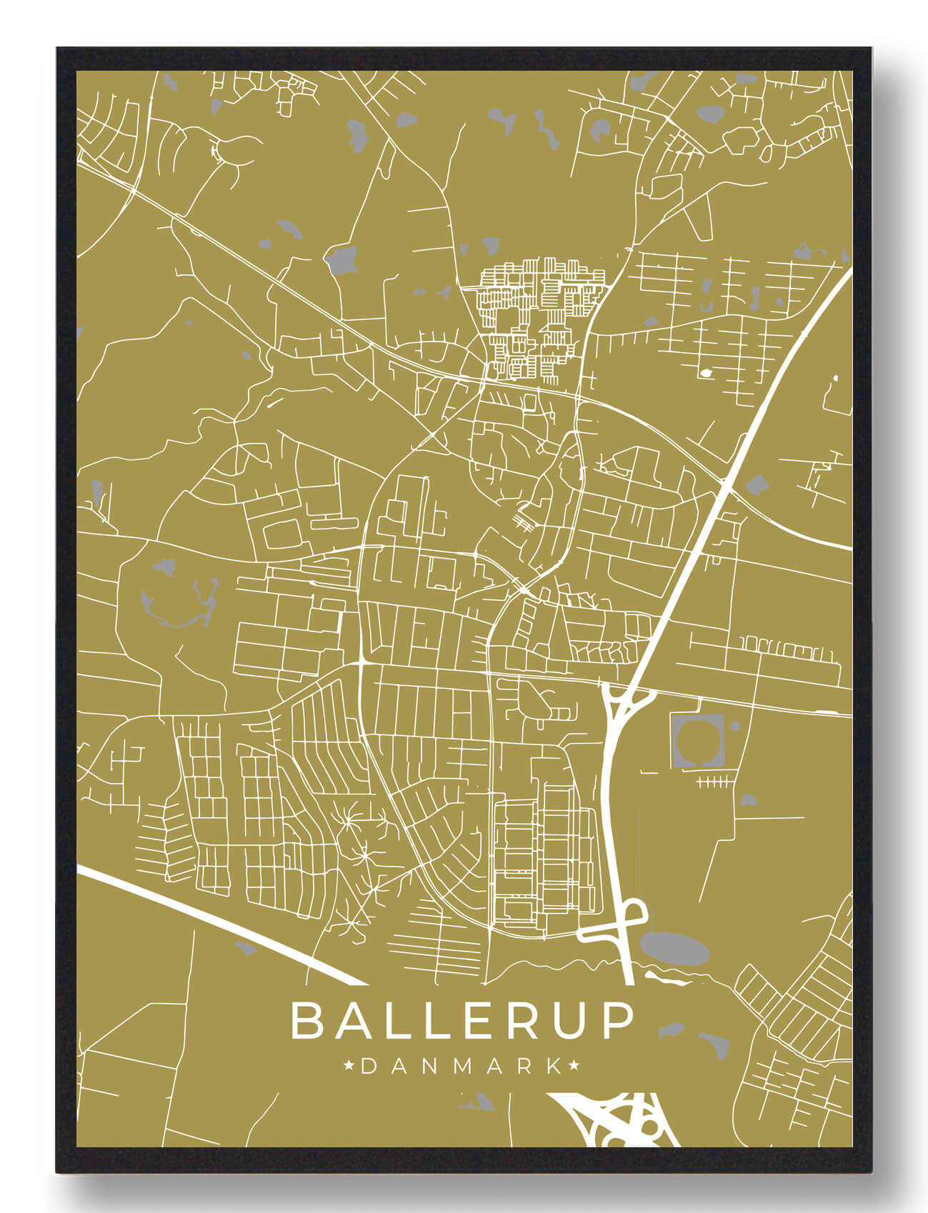 Ballerup Plakat - Gul fra Plakatdyr.dk på tilbud!