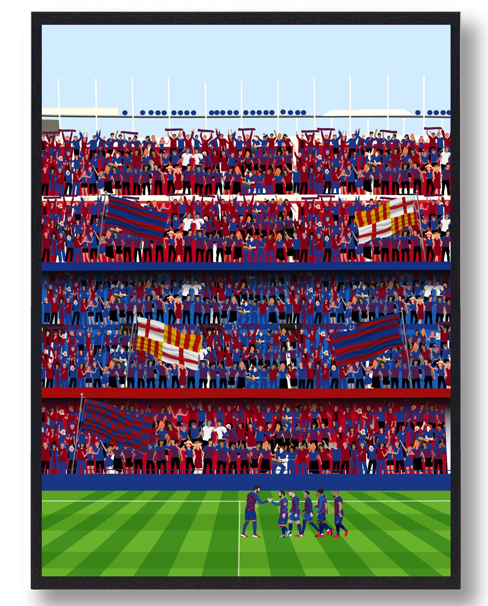 Barcelona Fans - Fodboldplakat til Entusiasten
