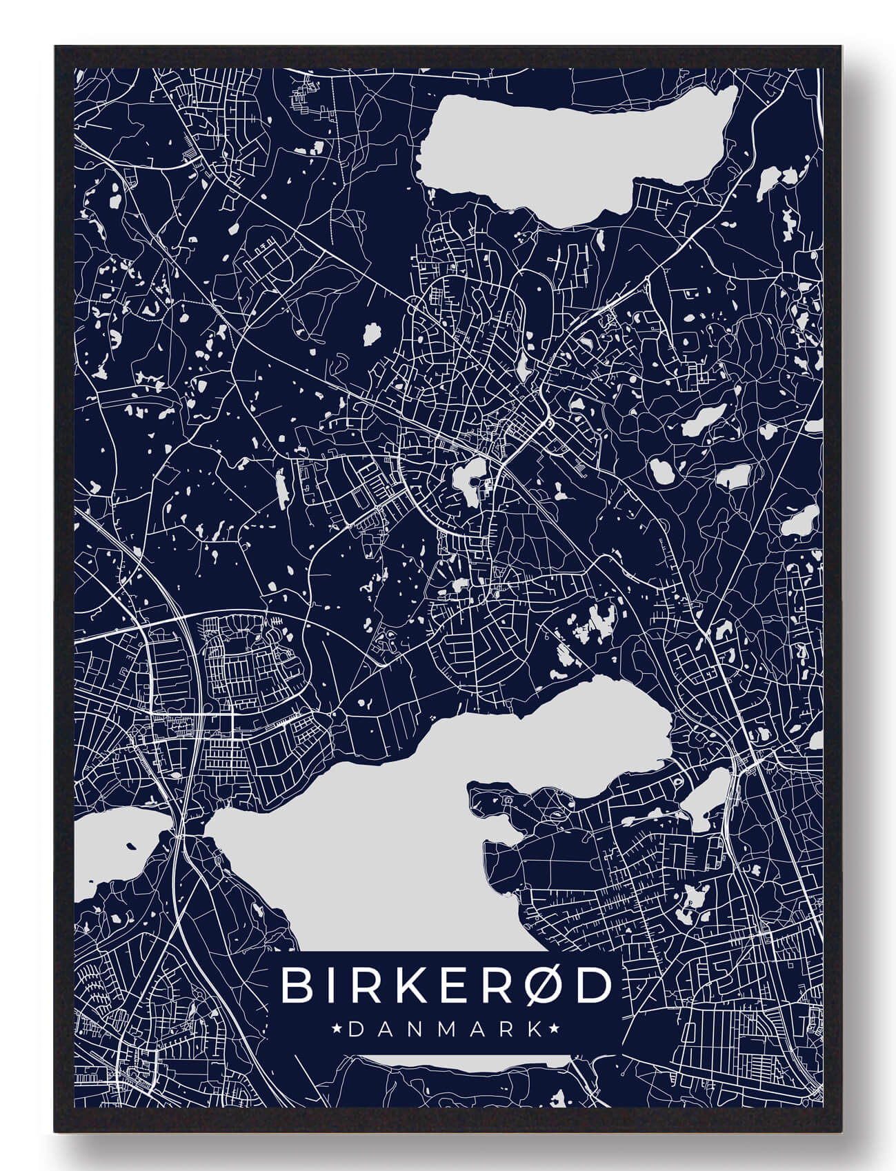 Birkerød Plakat - Mørkeblå til Stuen