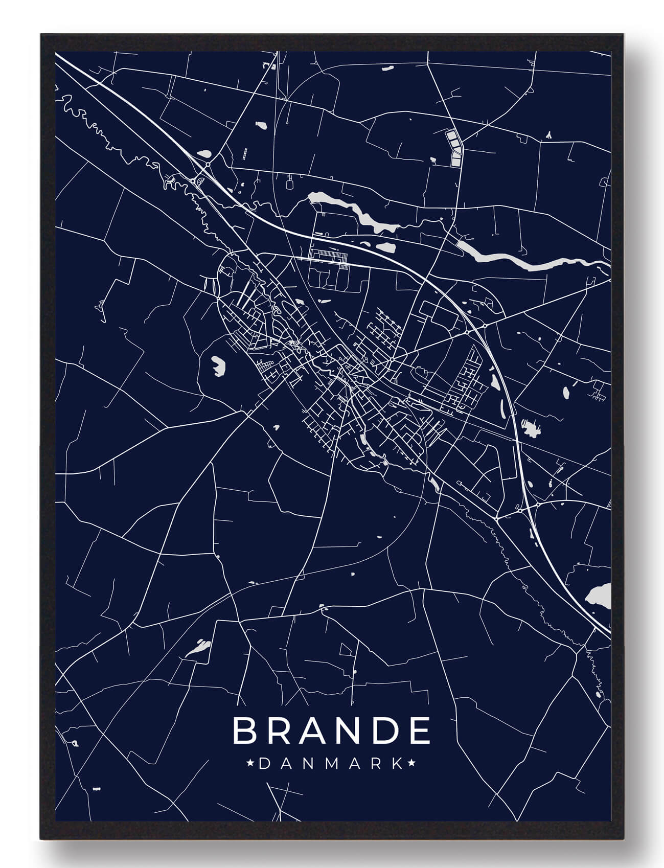 Brande Plakat - Mørkeblå Tilbud fra Plakatdyr.dk