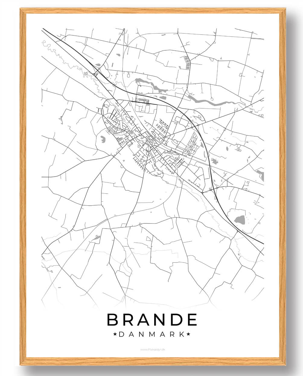 Brande By Plakat - Hvid til Fantastisk Pris!