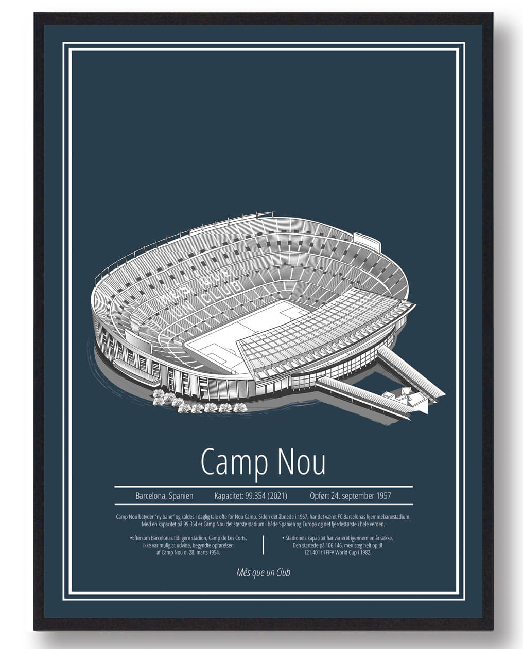 Camp Nou Barcelona Stadionplakat - Perfekt gave til Barca-fan!