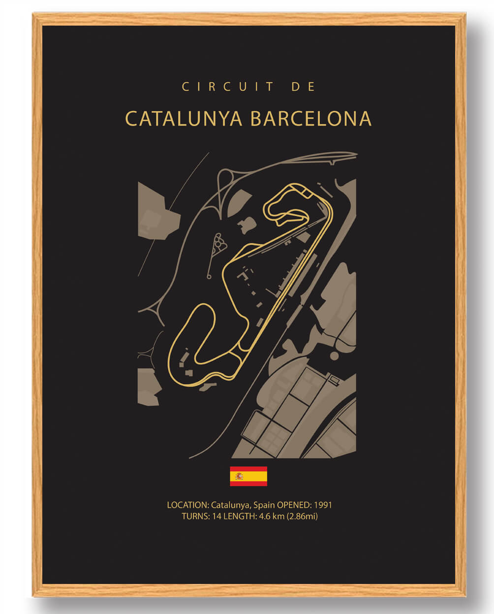 Catalunya Barcelona Formel 1 Plakat - Mørk Design