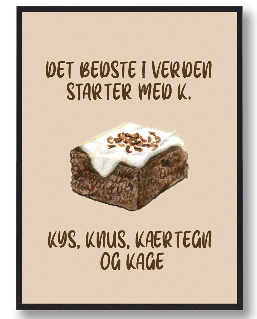 Det Bedste I Verden - Kage Plakat til Køkkenet