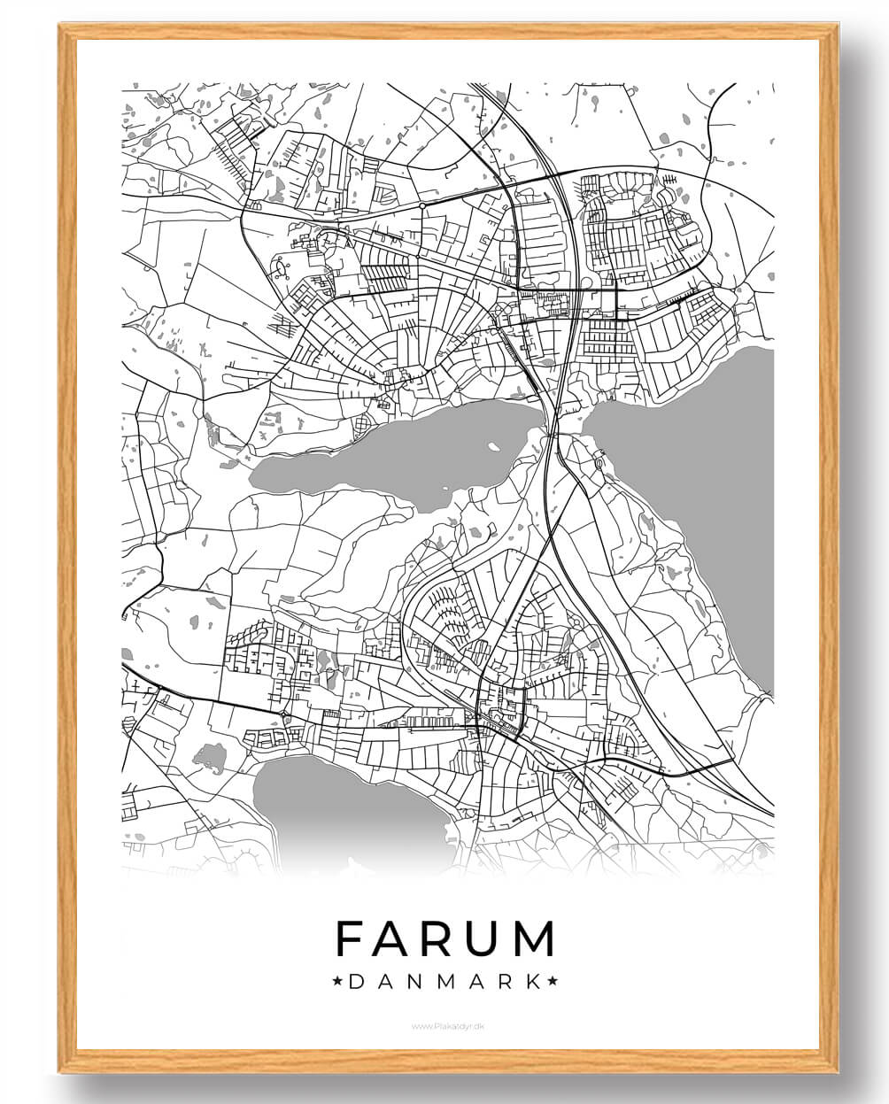 Farum by plakat - hvid