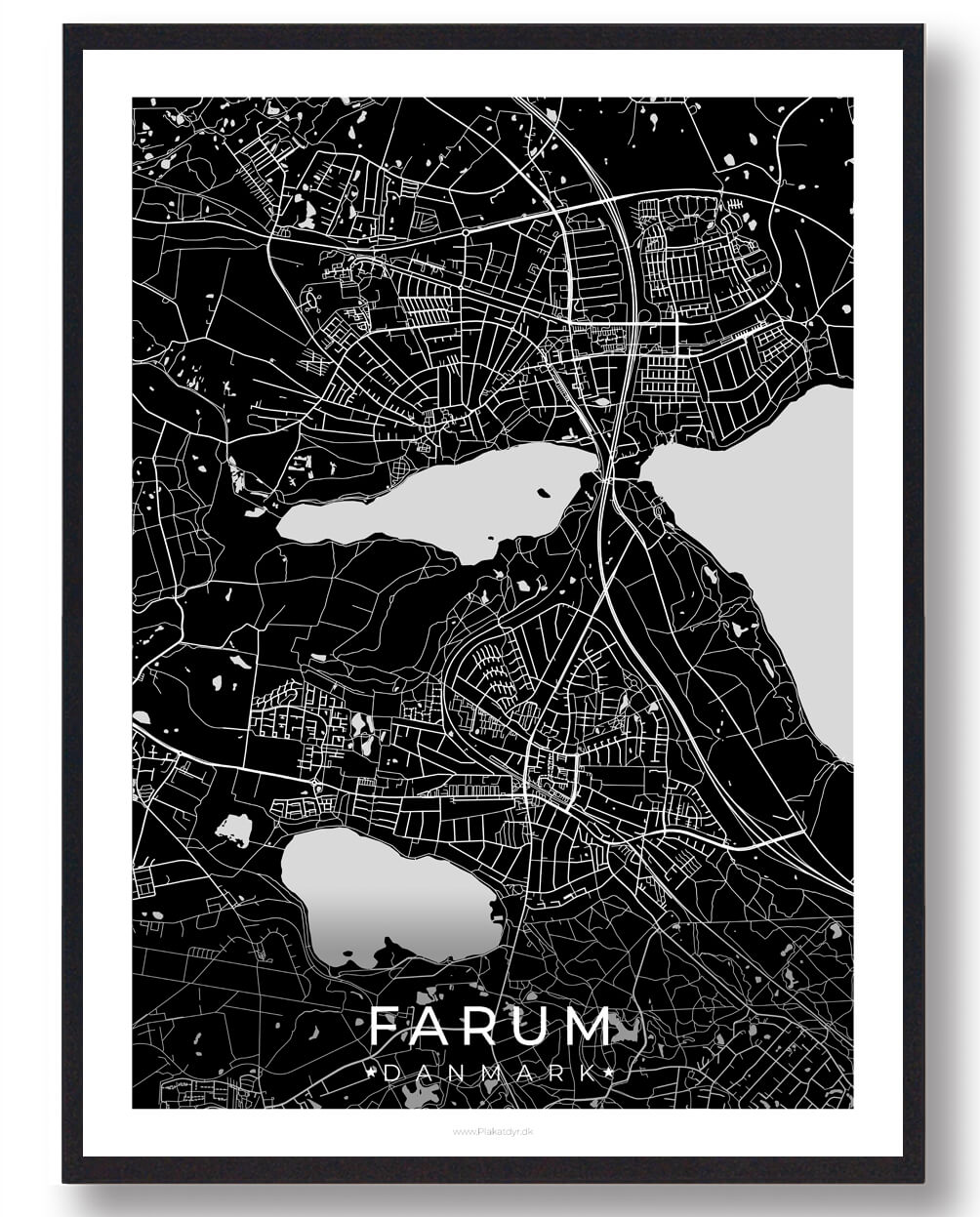 Farum By Plakat - Sort | Tilbud hos Plakatdyr.dk