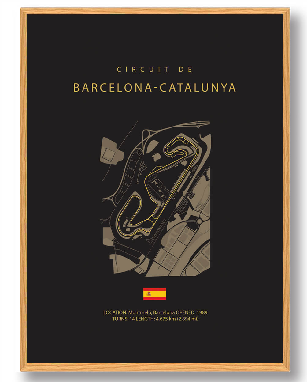 Barcelona-Catalunya - Formel 1 mørk plakat