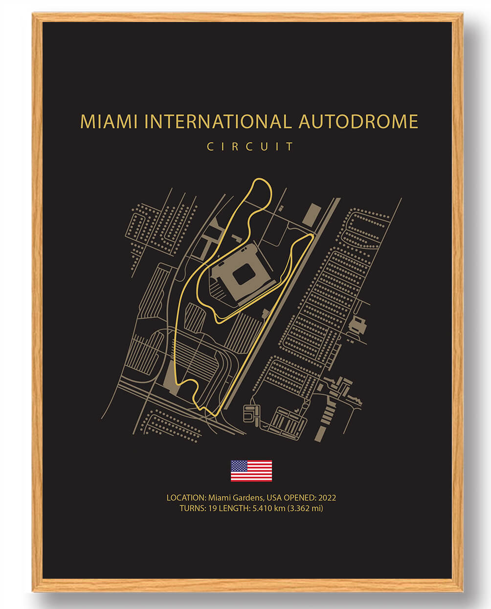Miami International Autodrome - Formel 1 mørk plakat