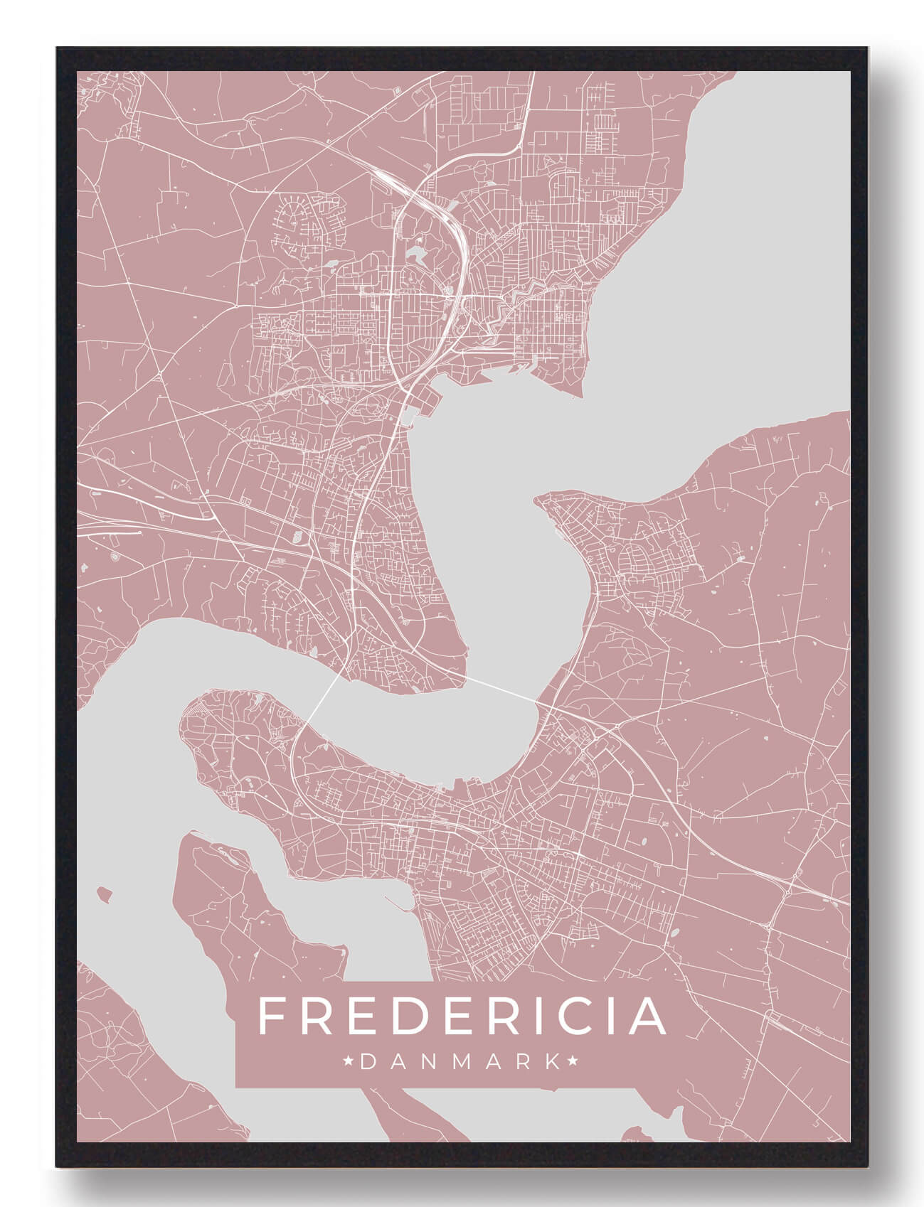 Fredericia Plakat - Lyserød Dekoration til Væggen