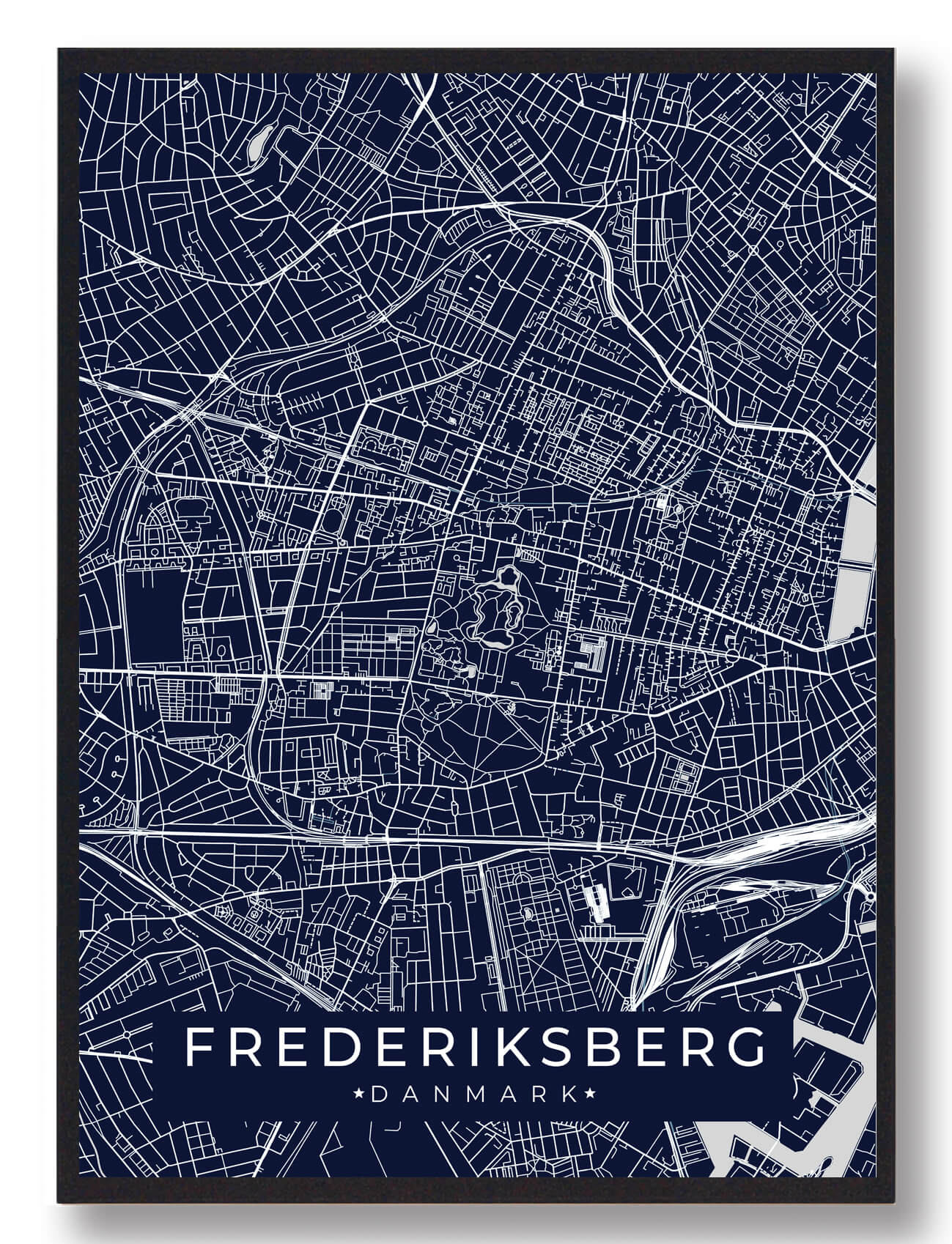 Frederiksberg byplakat - mørkeblå
