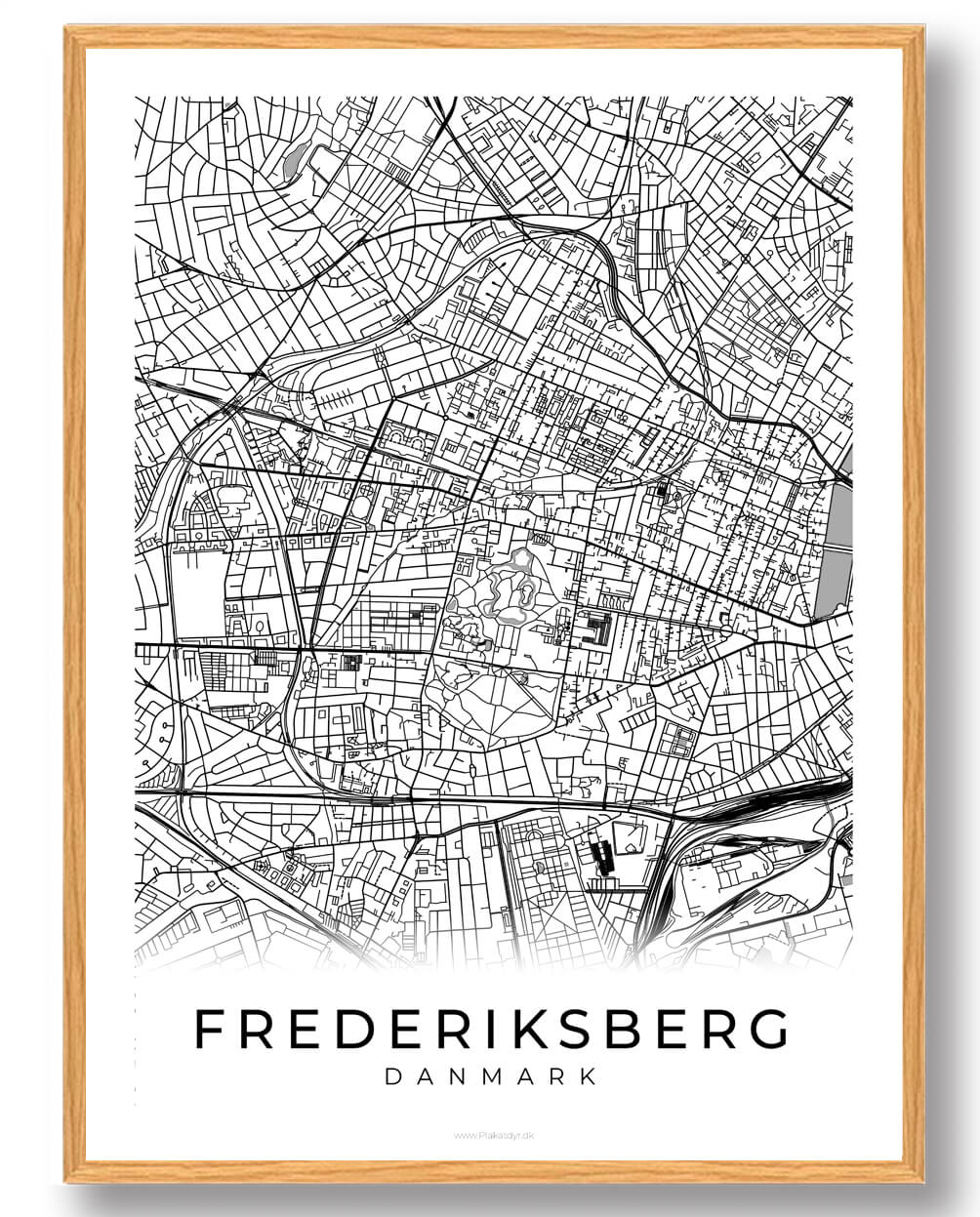 Frederiksberg By Plakat - Udforsk Skønheden i Hvid