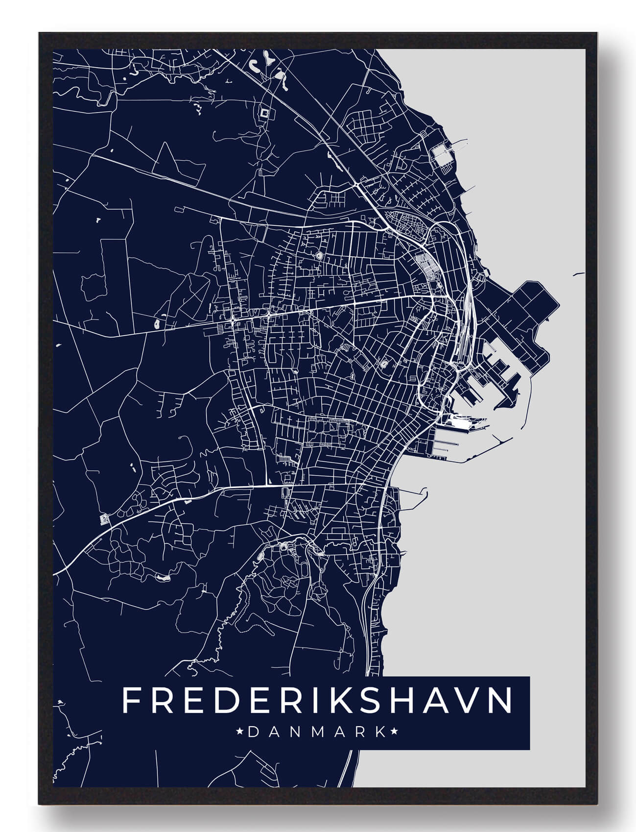 Frederikshavn plakat - mørkeblå
