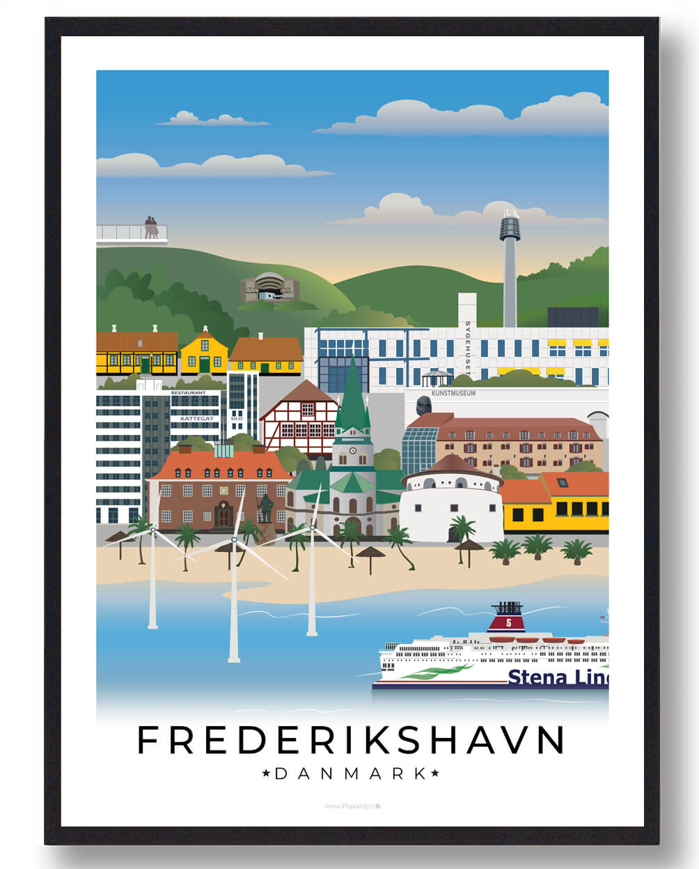 Frederikshavn plakat med hvid kant