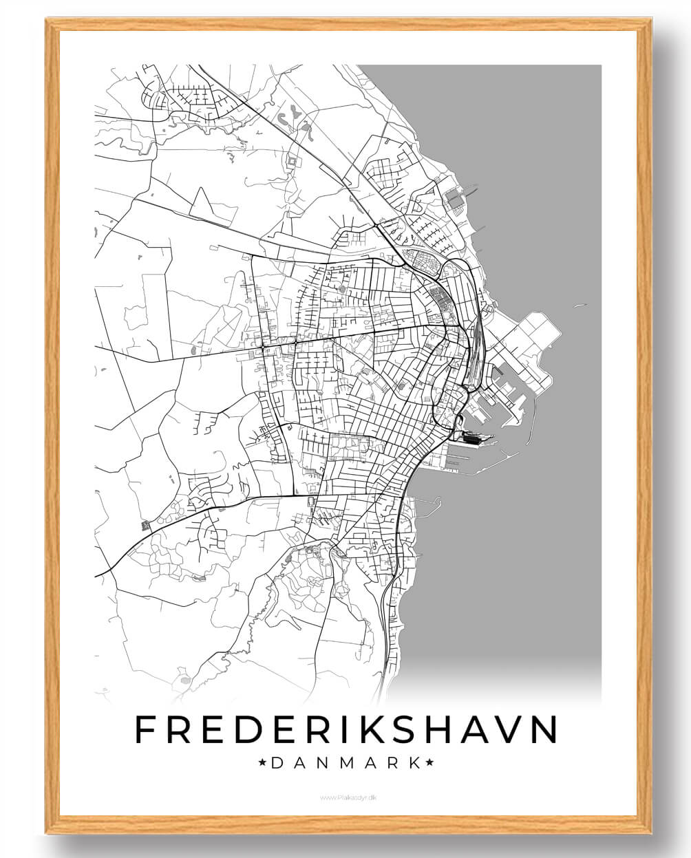 Frederikshavn Plakat - Hvid Dekoration til Væggen