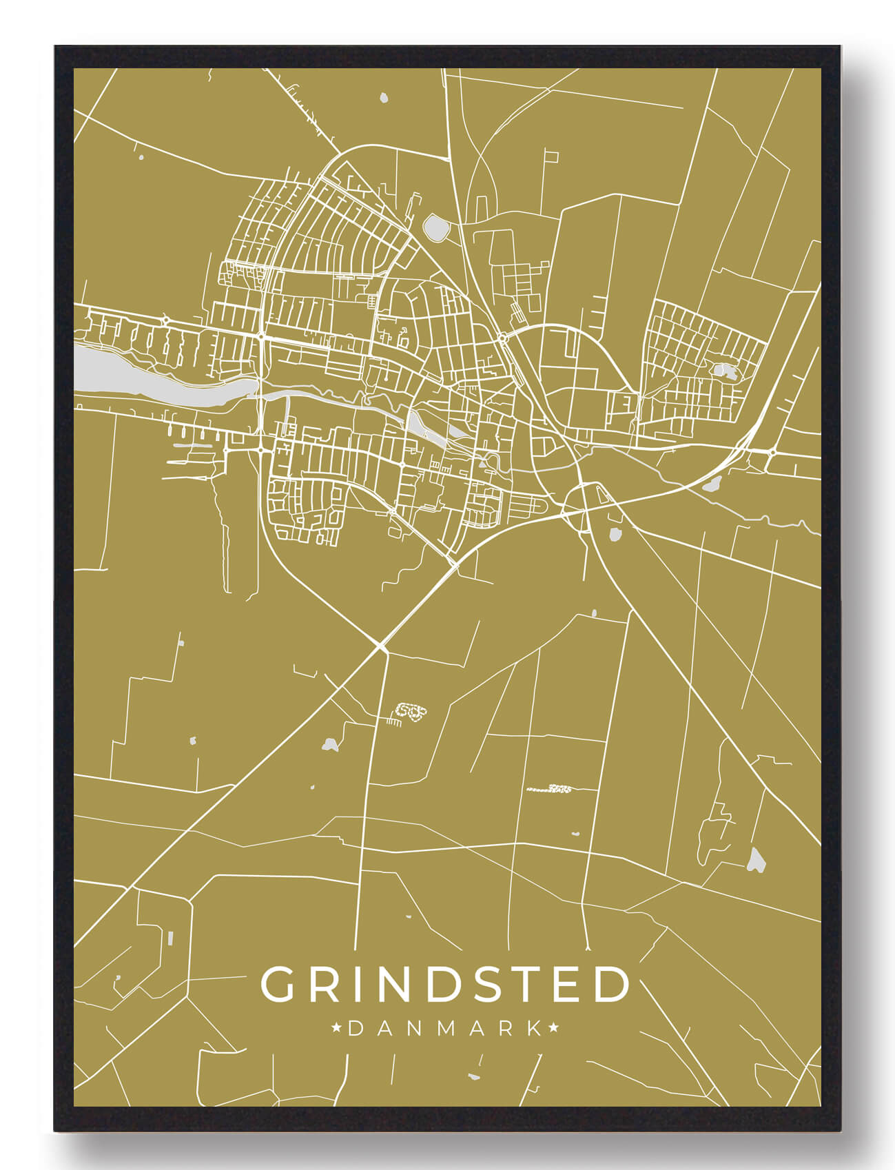Grindsted plakat - gul