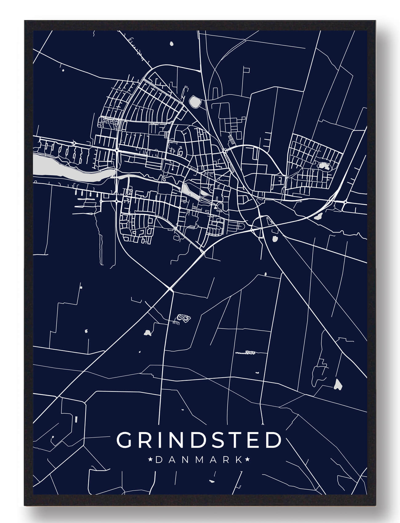 Grindsted plakat - mørkeblå