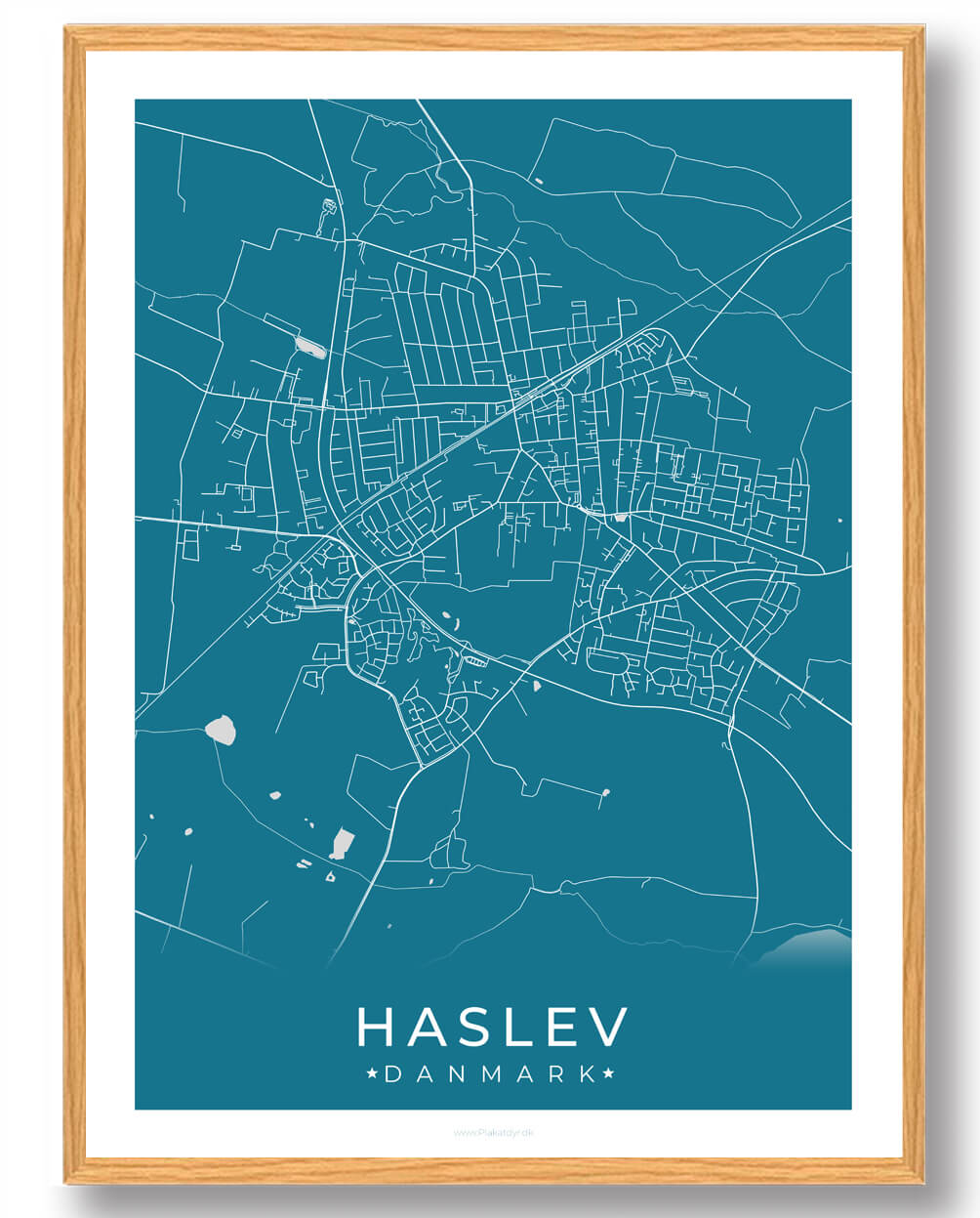 Haslev By Plakat - Blå til Sjælland