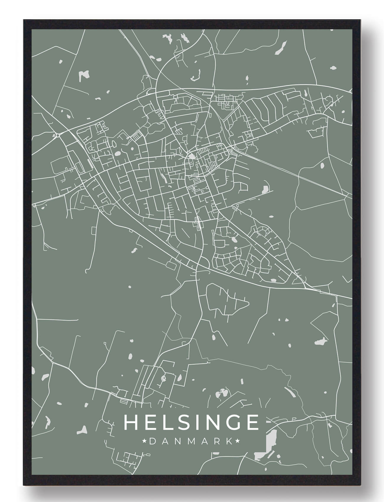 Helsinge Plakat - Grøn fra Plakatdyr.dk på udsalg!