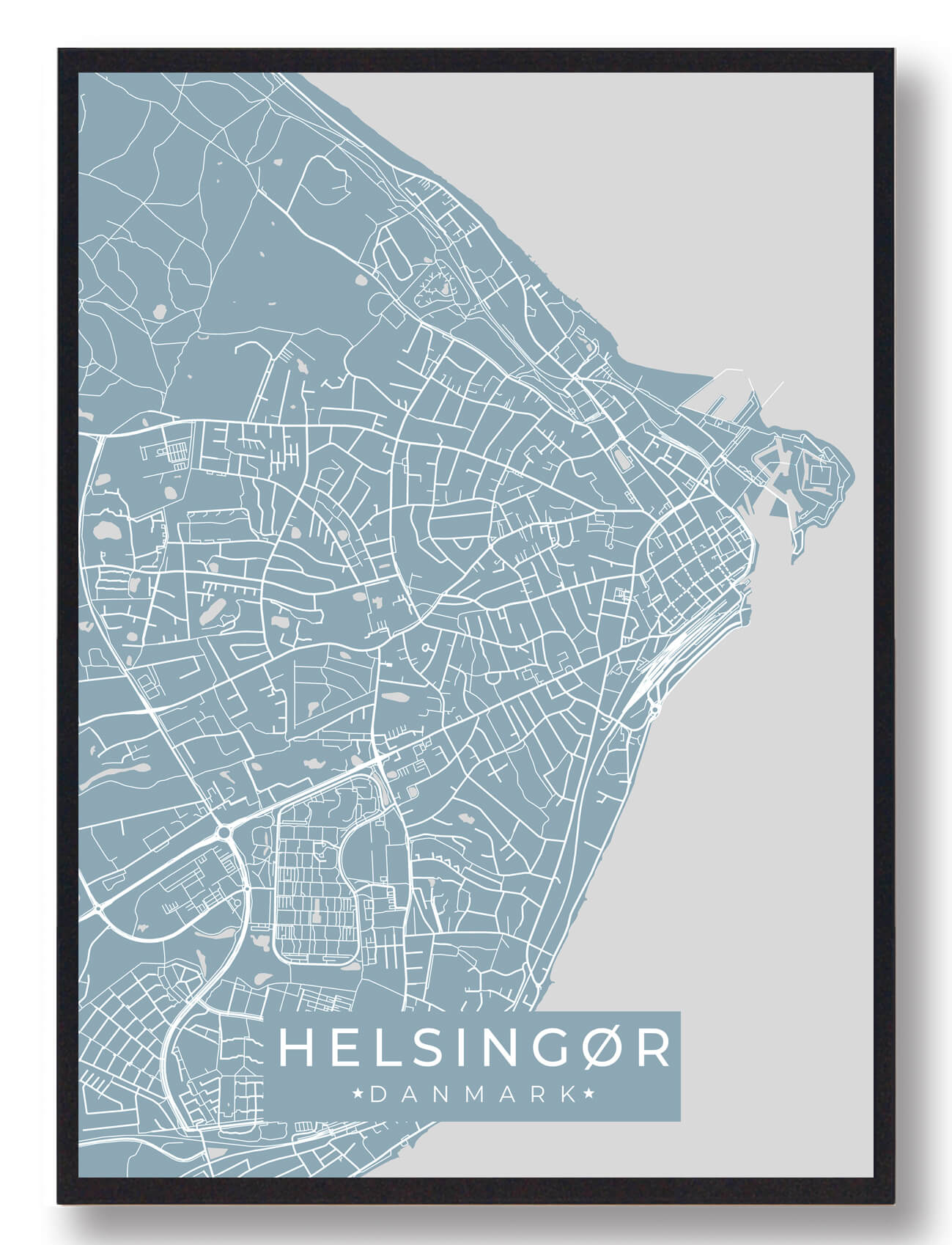 Helsingør plakat - lyseblå