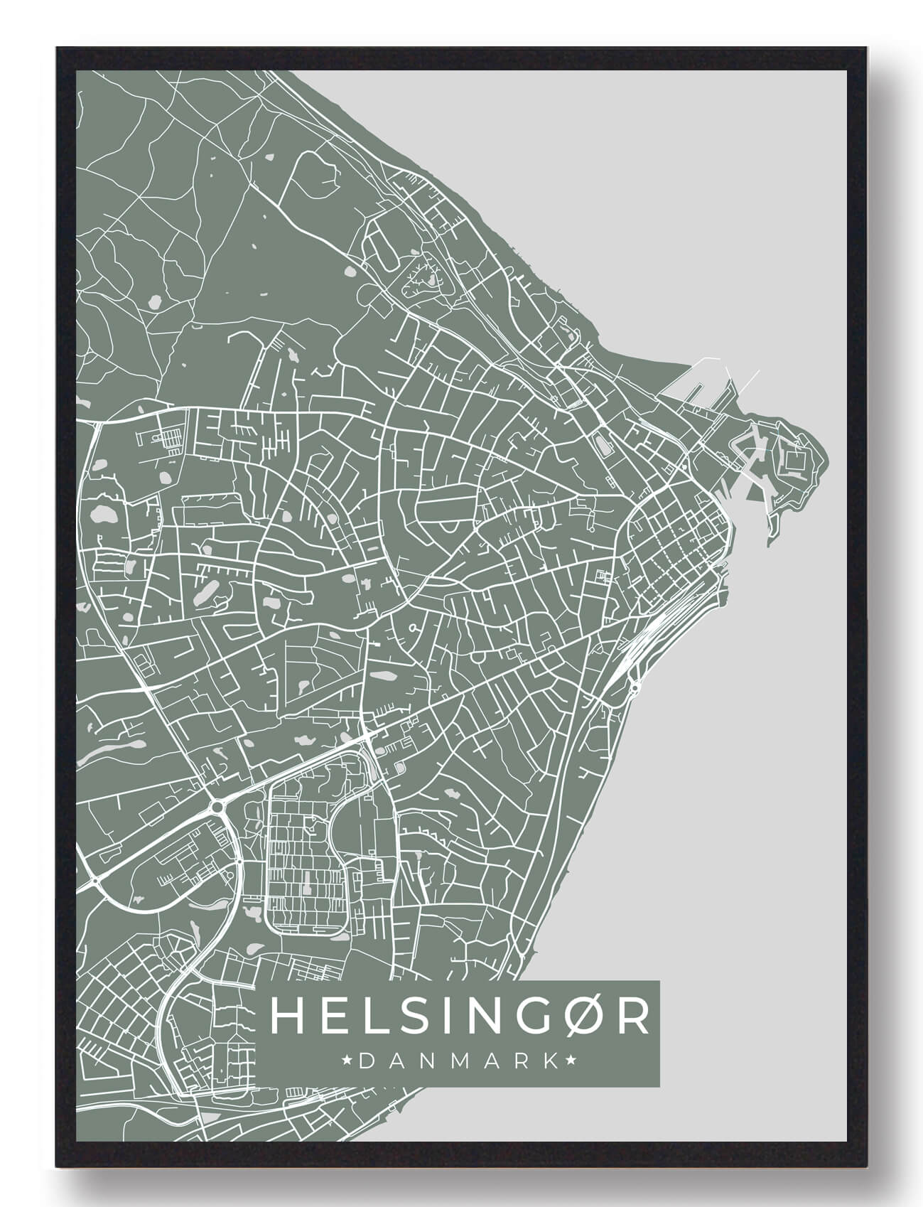 Helsingør Plakat - Grøn Dekorativ Vægkunst