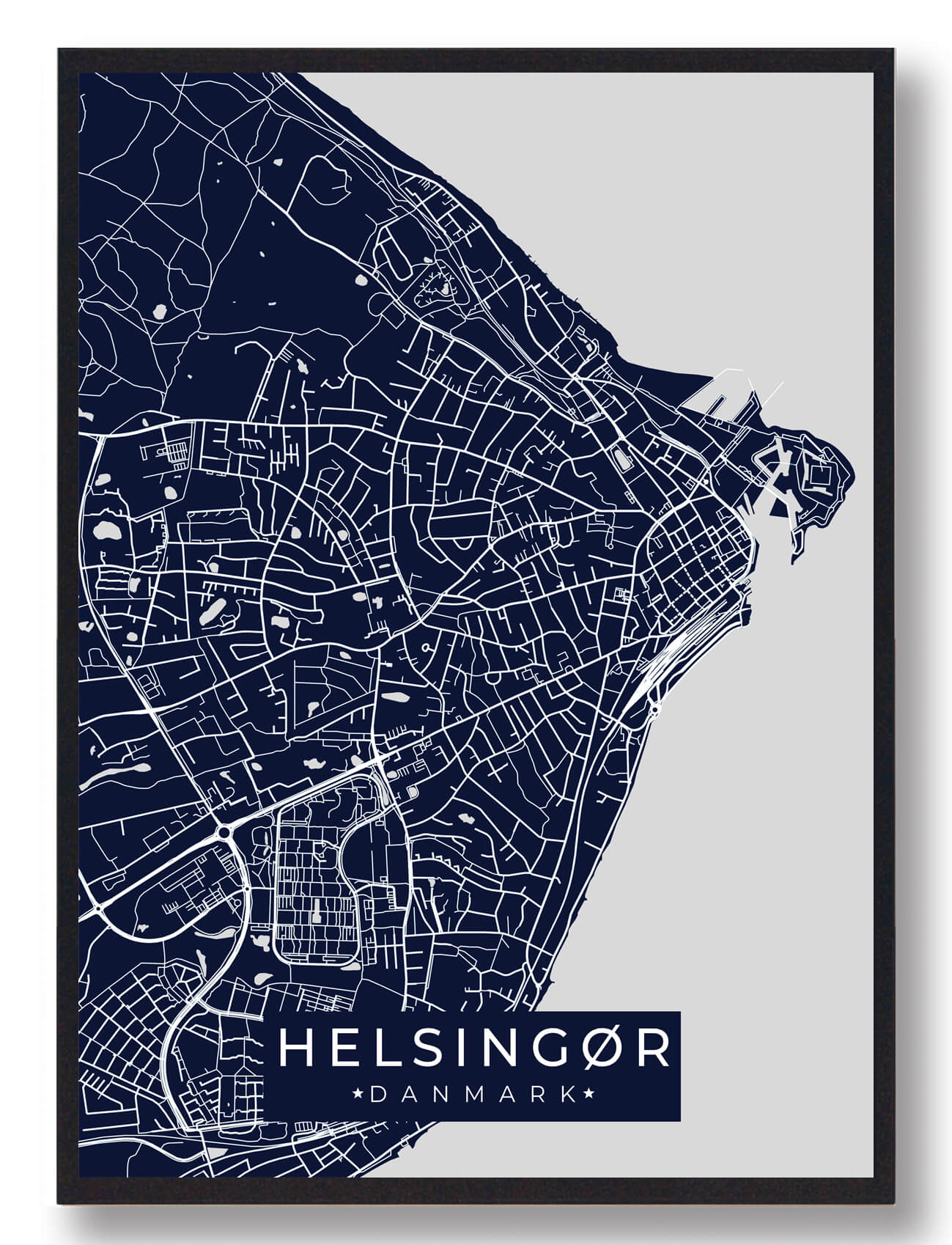 Helsingør plakat - mørkeblå