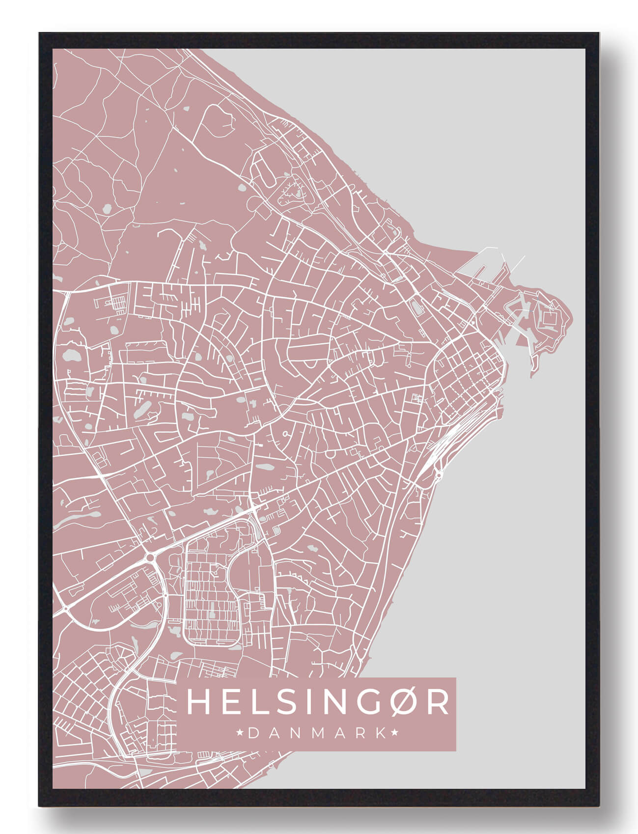 Helsingør plakat - rosa