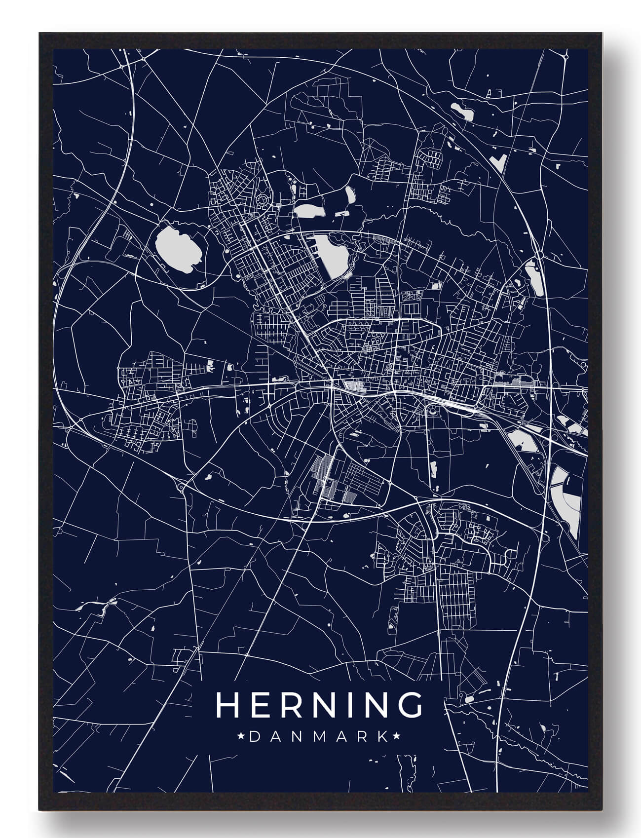 Herning plakat - mørkeblå