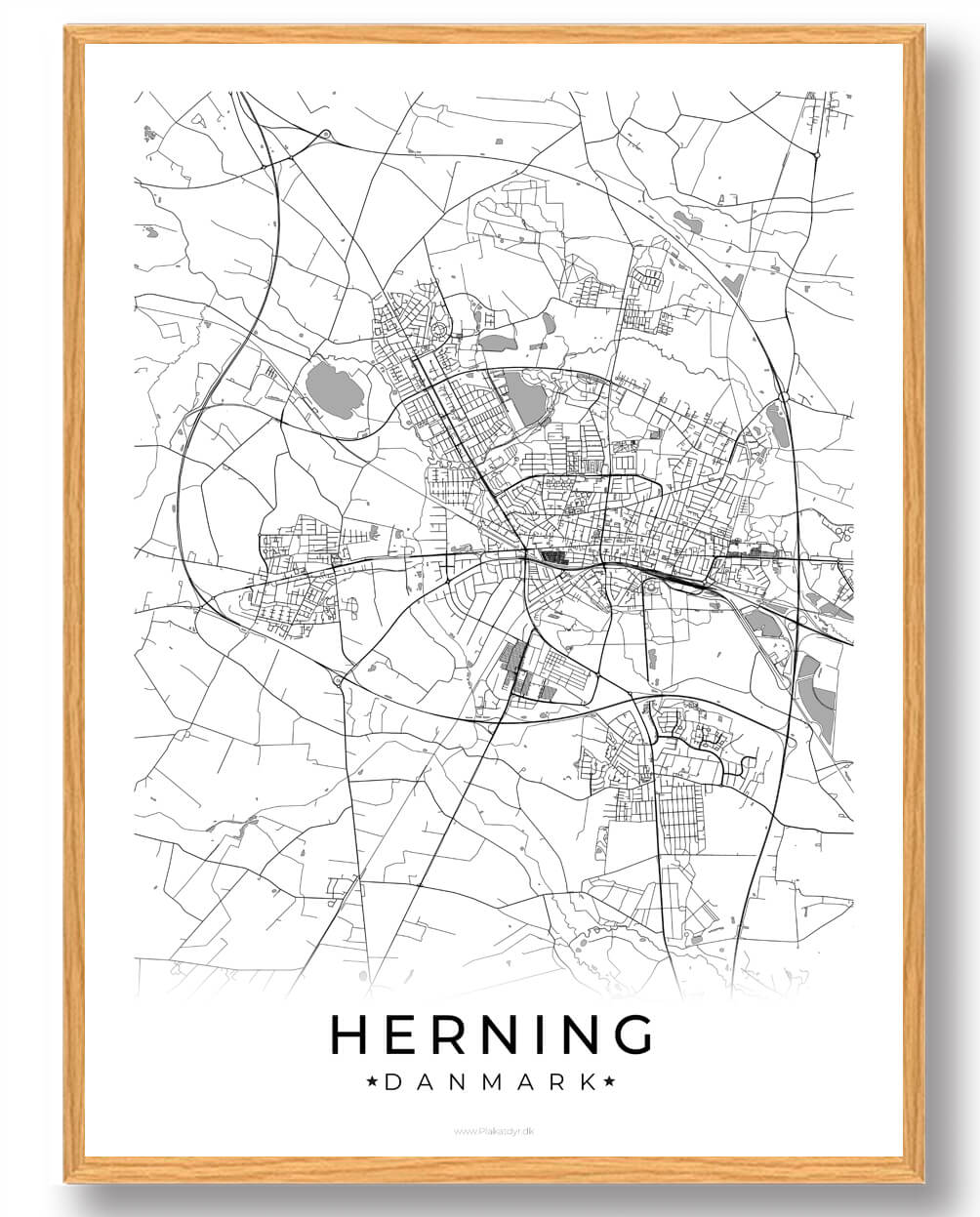 Herning by plakat – hvid - Få dit tilbud nu!