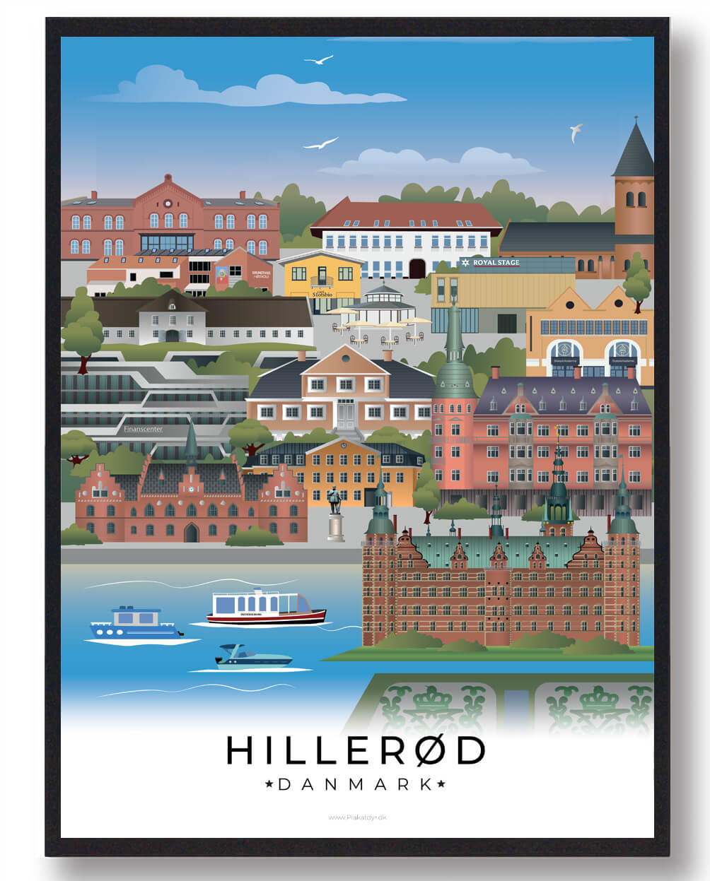 Hillerød Byplakat - Oplev Nordsjællands Skønhed