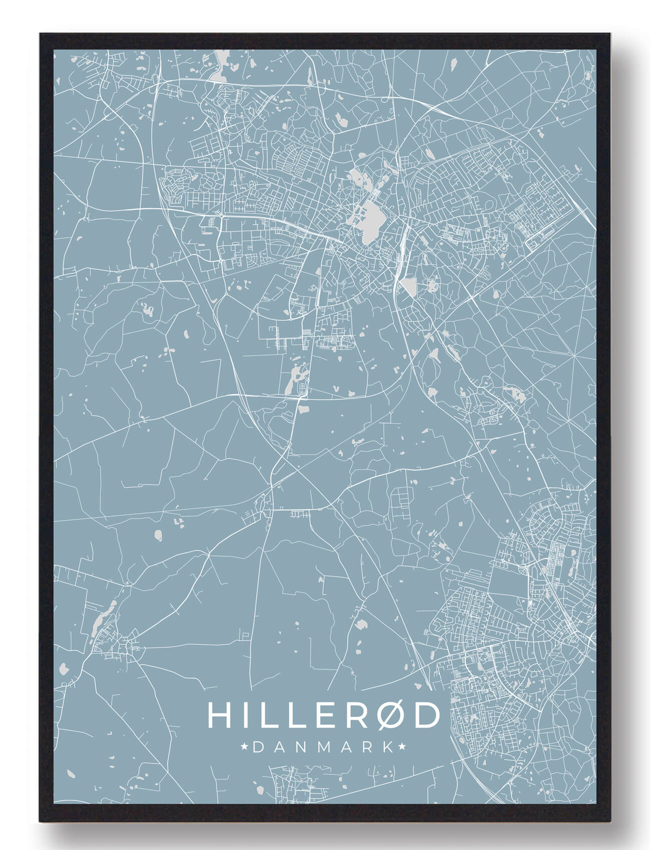 Hillerød Plakat - Lyseblå Design til Dit Hjem