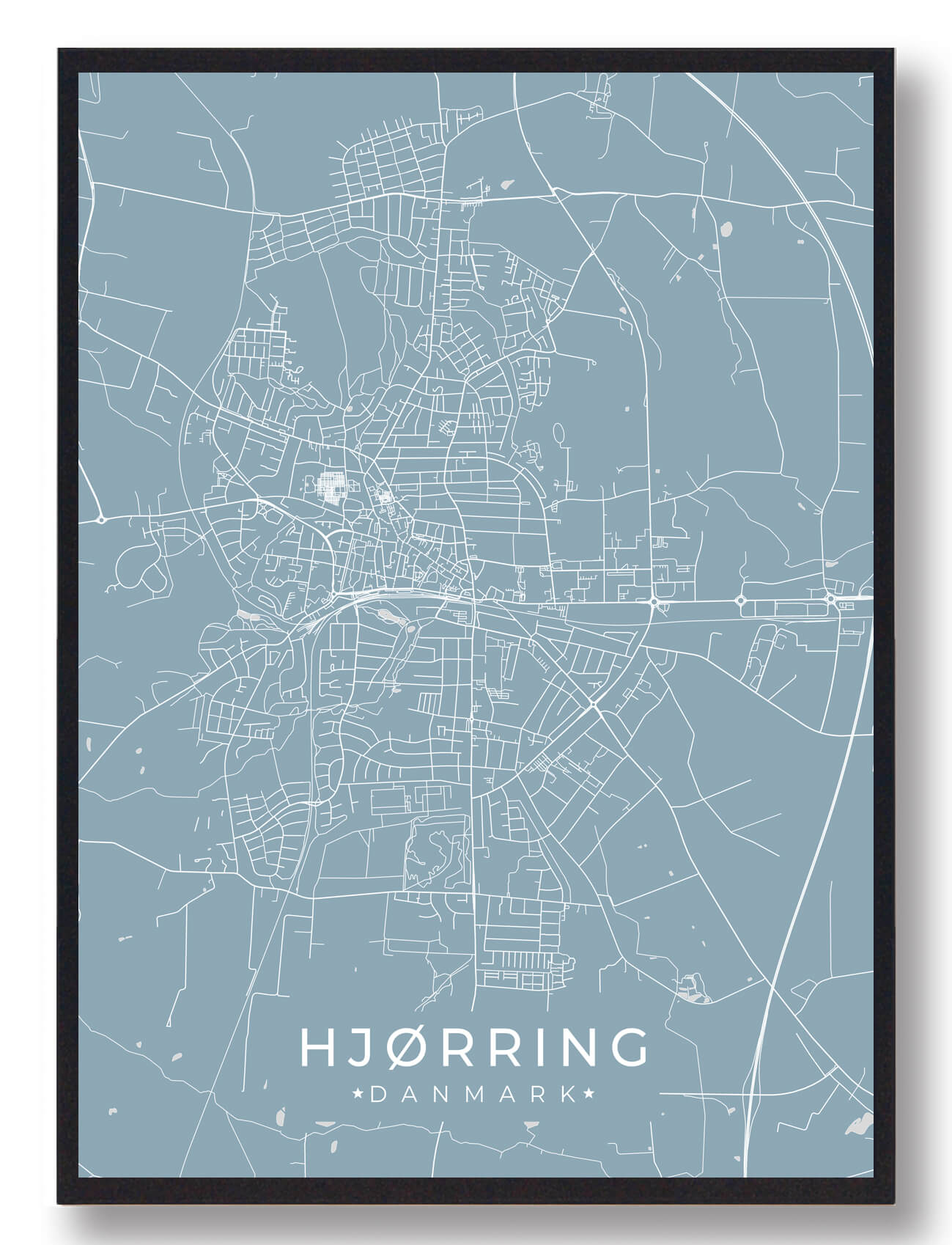 Hjørring plakat - lyseblå