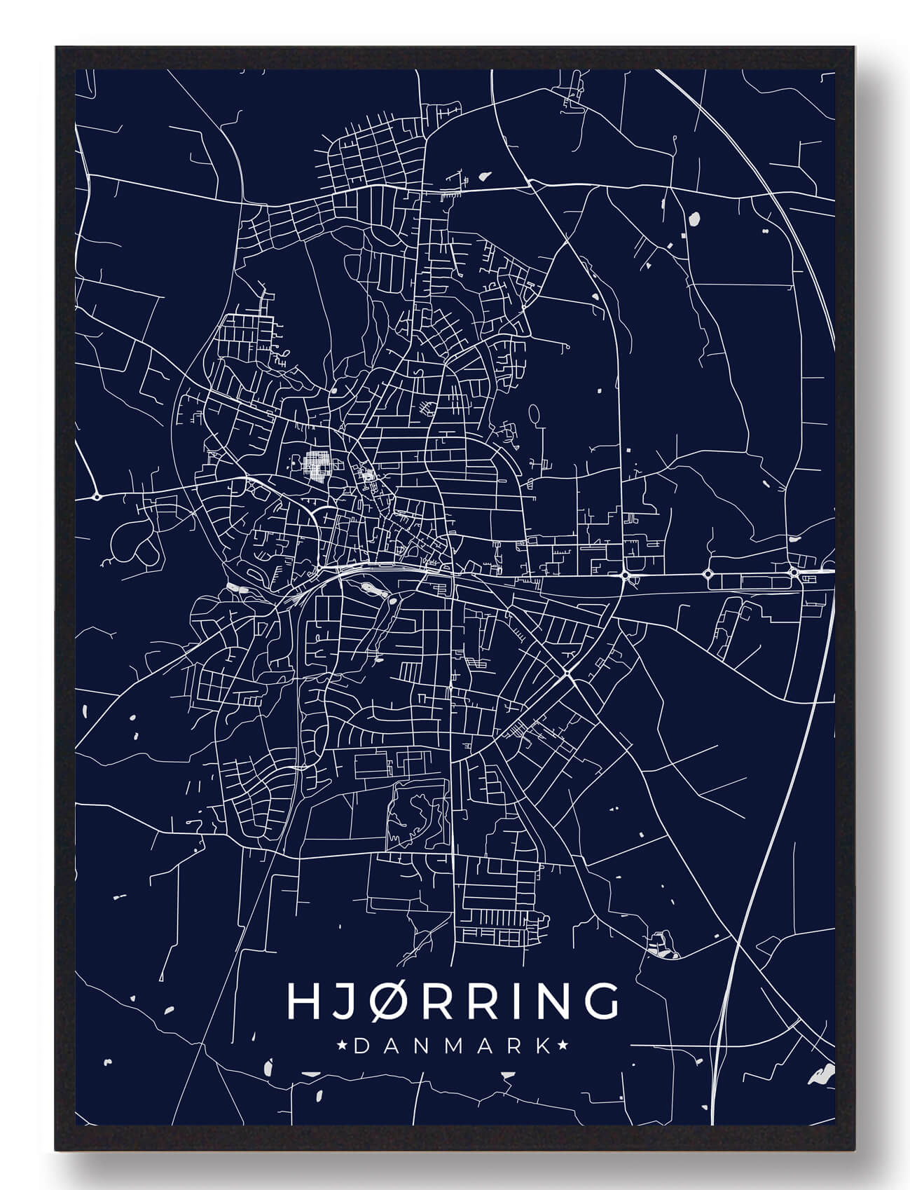 Hjørring plakat - mørkeblå